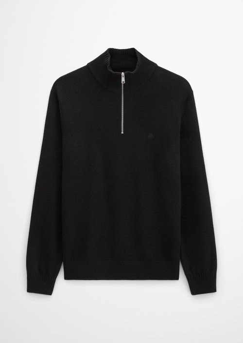 Regular-Fit Knitted Turtleneck — Black