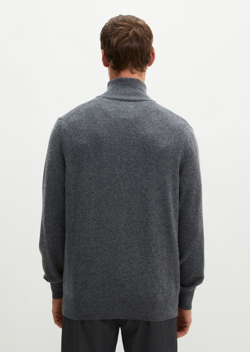 Regular-Fit Knitted Turtleneck — Graphic Grey Melange