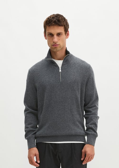 Regular-Fit Knitted Turtleneck — Graphic Grey Melange