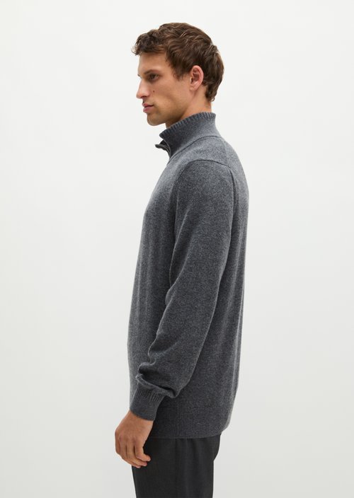 Regular-Fit Knitted Turtleneck — Graphic Grey Melange