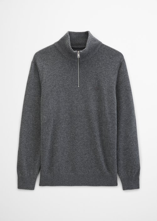 Regular-Fit Knitted Turtleneck — Graphic Grey Melange