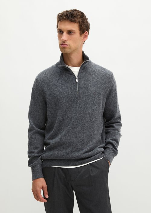 Regular-Fit Knitted Turtleneck — Graphic Grey Melange