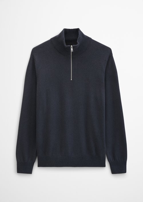 Regular-Fit Knitted Turtleneck — Dark Navy