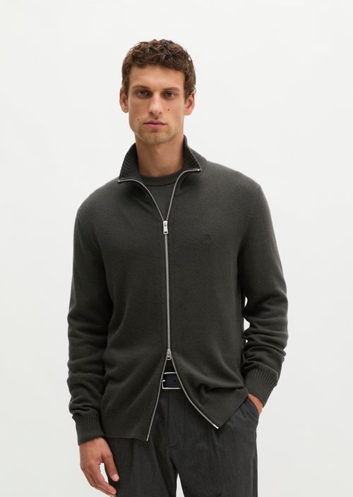 Regular-Fit Stand-Up Collar Cardigan — Wooden Earth