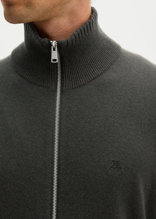 Regular-Fit Stand-Up Collar Cardigan — Wooden Earth