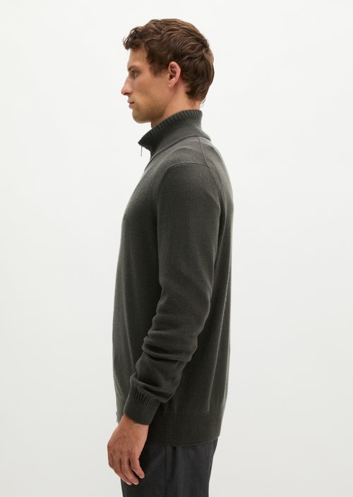 Regular-Fit Stand-Up Collar Cardigan — Wooden Earth