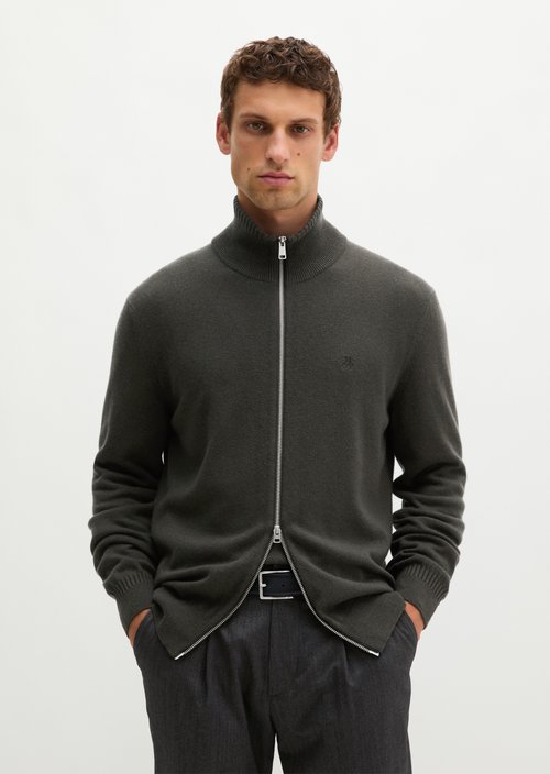 Regular-Fit Stand-Up Collar Cardigan — Wooden Earth
