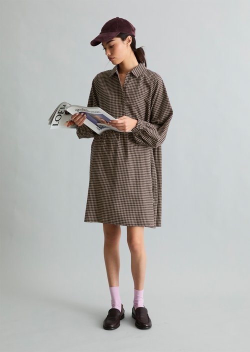 Regular-Fit Shirt Dress — Black
