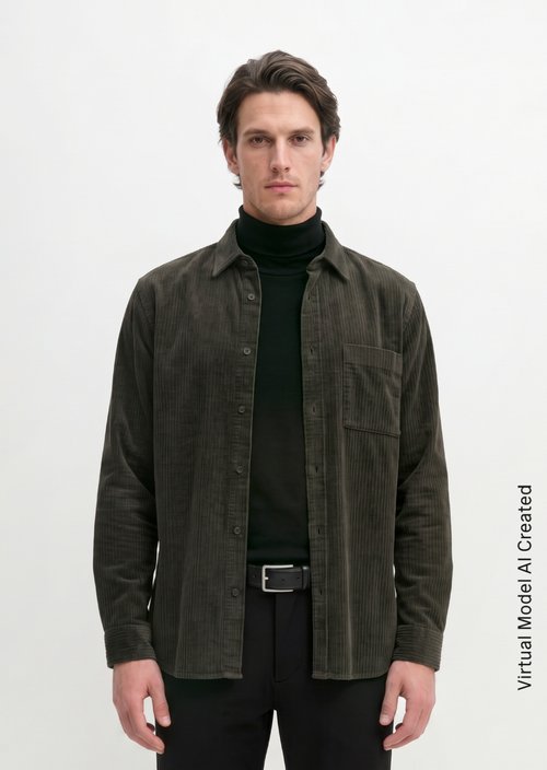 Regular-fit corduroy shirt — Wooden Earth