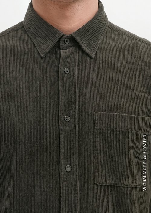 Regular-fit corduroy shirt — Wooden Earth