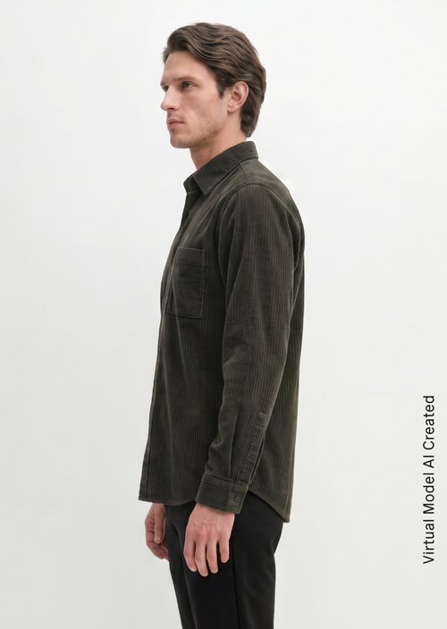 Regular-fit corduroy shirt — Wooden Earth