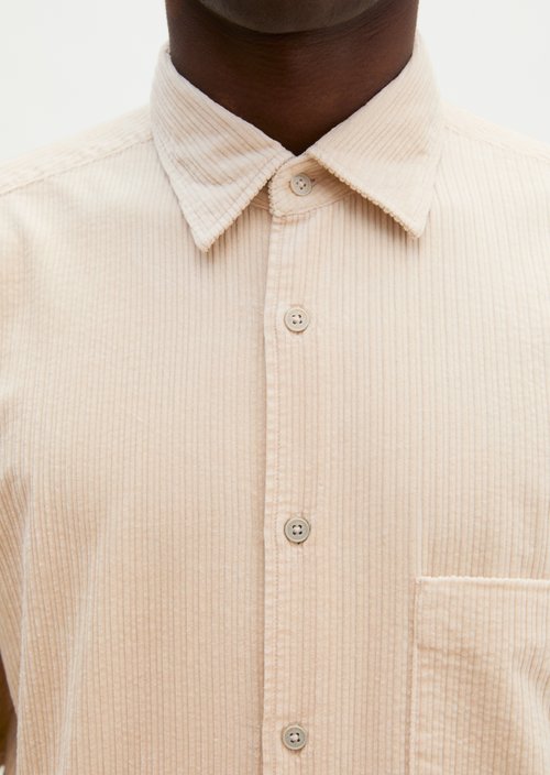 Regular-fit corduroy shirt — Linen Beige