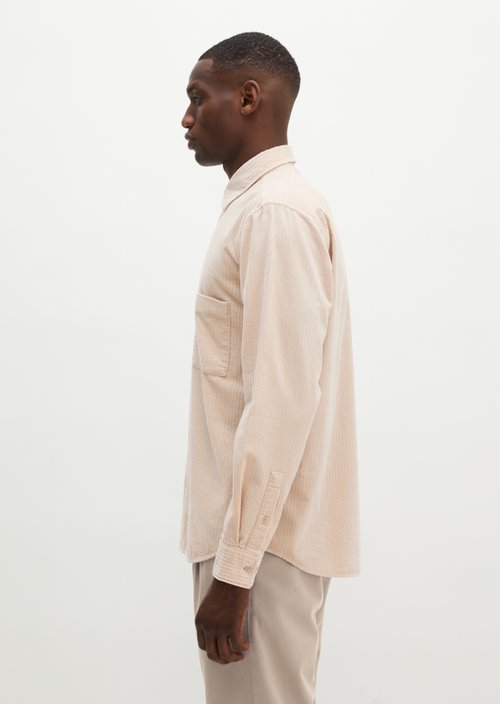 Regular-fit corduroy shirt — Linen Beige
