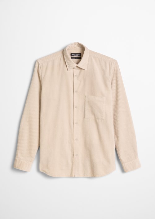 Regular-fit corduroy shirt — Linen Beige