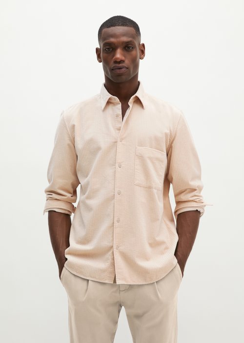 Regular-fit corduroy shirt — Linen Beige