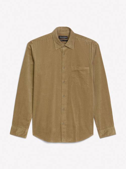 Cordhemd regular Charleston Gray in freigestellter Ansicht ohne Model