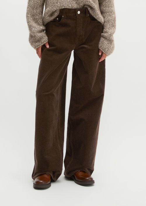 Straight-leg corduroy pants — Burnt Coffee