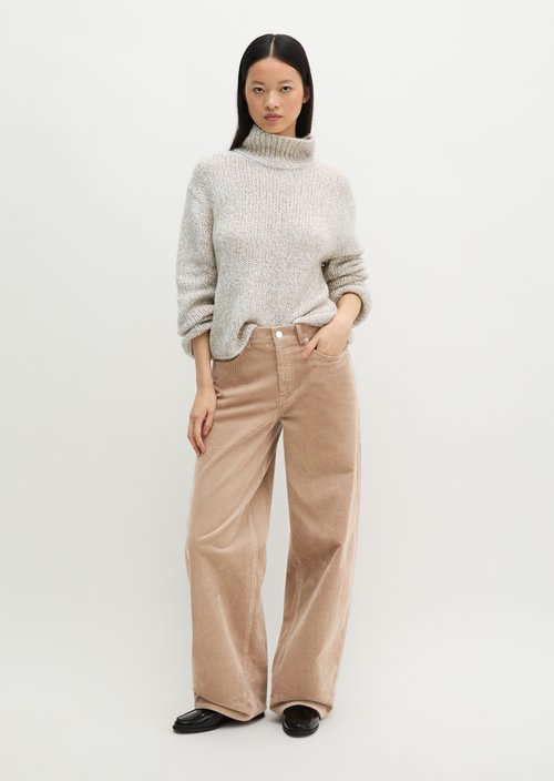 Straight-leg corduroy pants — Earthy Taupe