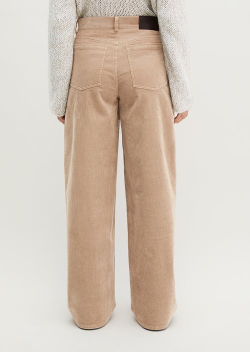 Straight-leg corduroy pants — Earthy Taupe