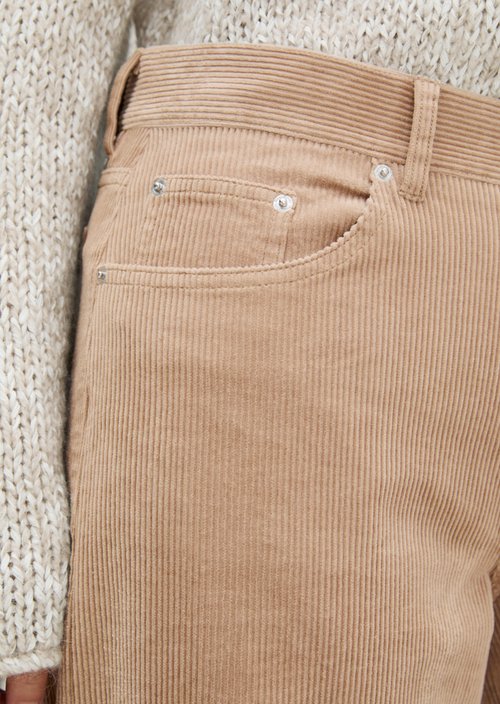 Straight-leg corduroy pants — Earthy Taupe