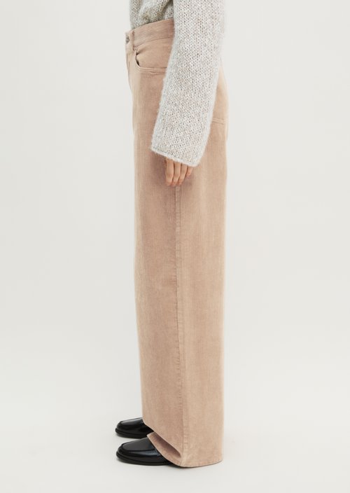 Straight-leg corduroy pants — Earthy Taupe