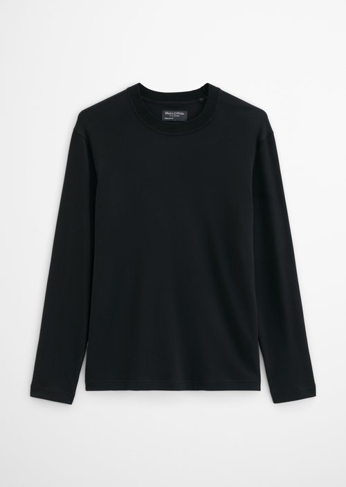 Regular-fit long-sleeve shirt — Black