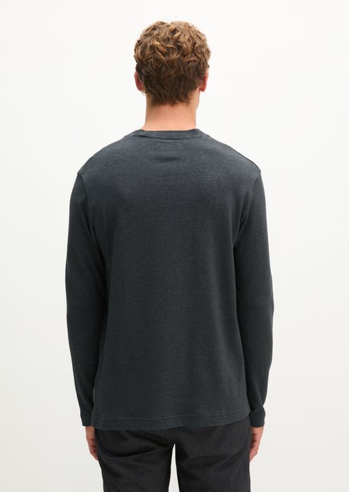 Regular-fit long-sleeve shirt — Dark Grey Melange