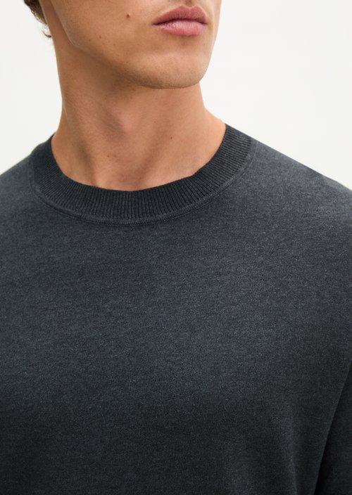 Regular-fit long-sleeve shirt — Dark Grey Melange