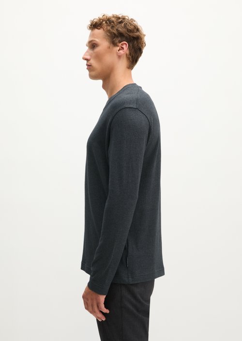 Regular-fit long-sleeve shirt — Dark Grey Melange