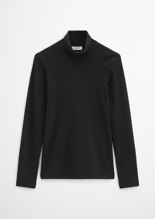 Slim-fit long-sleeve shirt — Black