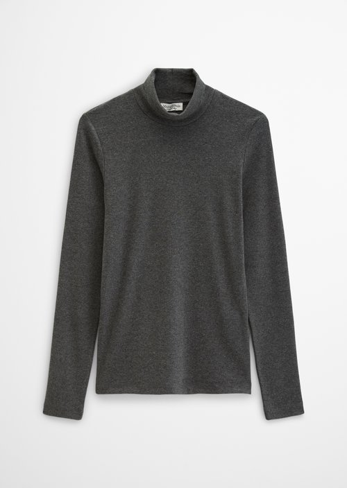 Slim-fit long-sleeve shirt — Coal Grey Melange