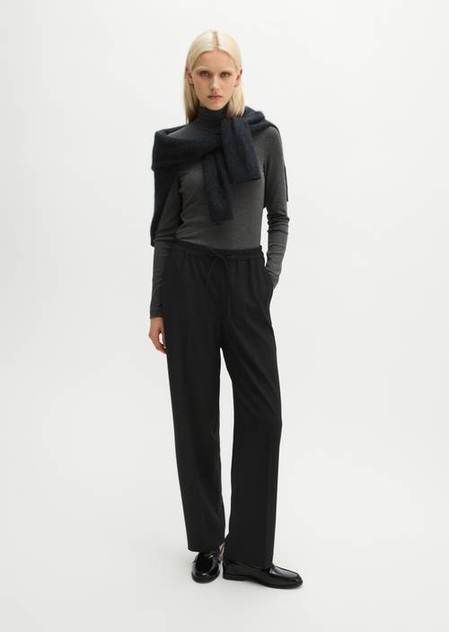 Longsleeve slim Coal Grey Melange in Frontalansicht