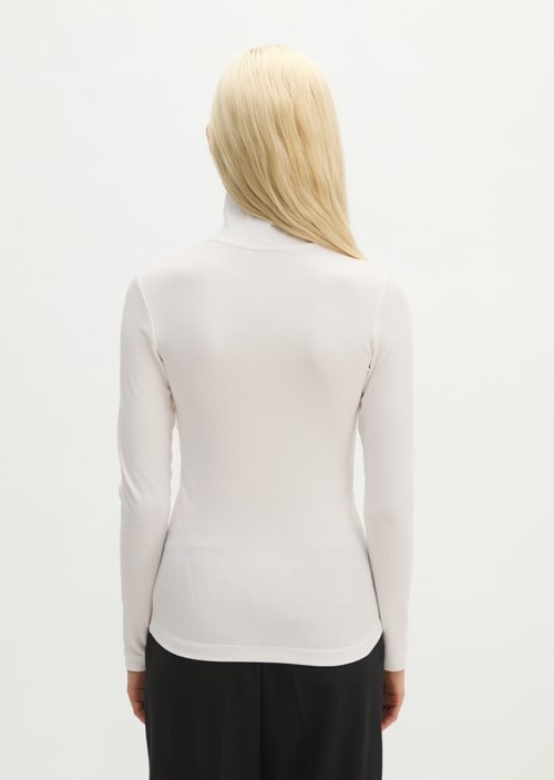 Slim-fit long-sleeve shirt — White Cotton