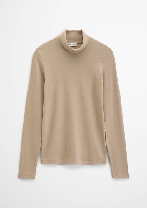 Slim-fit long-sleeve shirt Earthy Taupe in isolated view without model