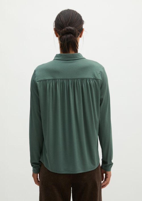Relaxed-Fit Jersey Blouse — Quiet Pine