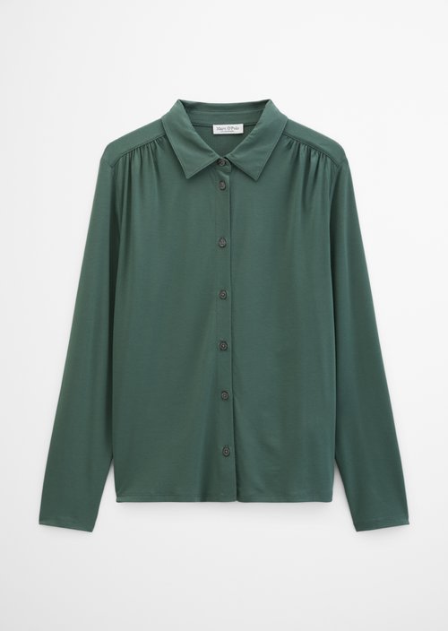 Relaxed-Fit Jersey Blouse — Quiet Pine