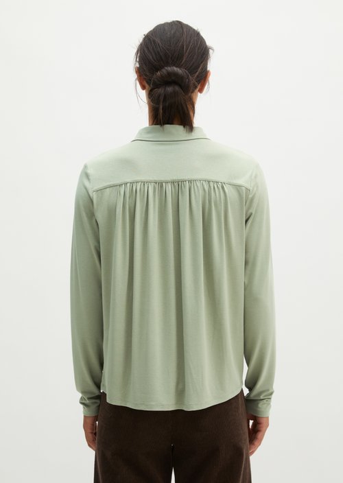 Relaxed-Fit Jersey Blouse — Smooth Sage