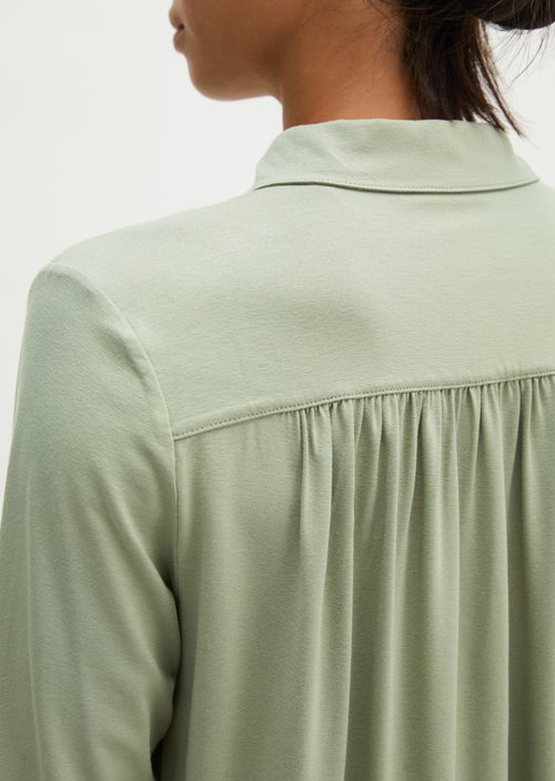 Relaxed-Fit Jersey Blouse — Smooth Sage