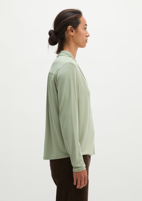 Relaxed-Fit Jersey Blouse — Smooth Sage
