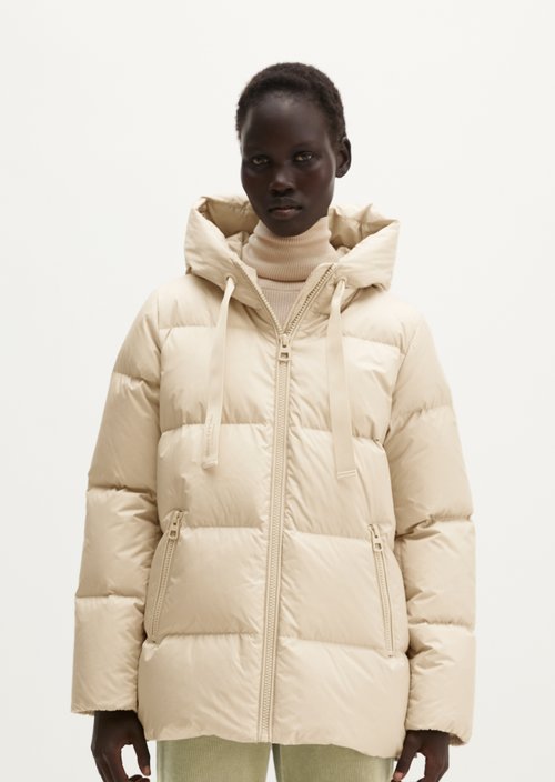 Regular-Fit Quilted Down Jacket with Hood — Smokey Sands