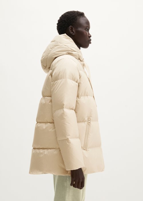 Regular-Fit Quilted Down Jacket with Hood — Smokey Sands