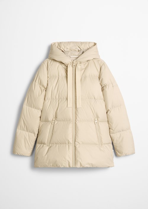 Regular-Fit Quilted Down Jacket with Hood — Smokey Sands
