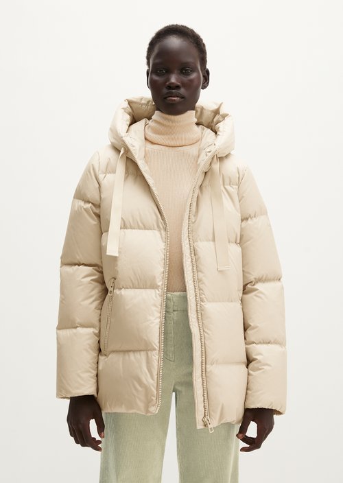 Regular-Fit Quilted Down Jacket with Hood — Smokey Sands