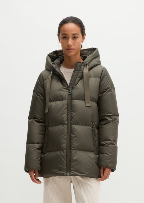 Regular-Fit Quilted Down Jacket with Hood — Dim Shadow