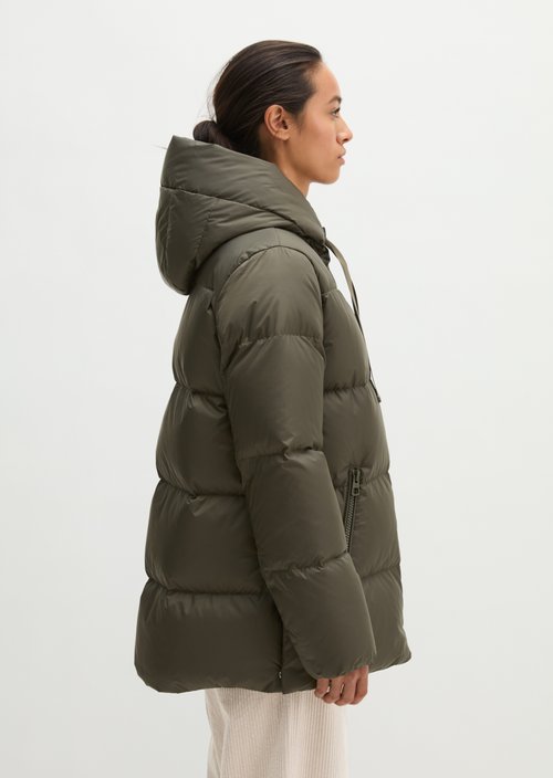 Regular-Fit Quilted Down Jacket with Hood — Dim Shadow