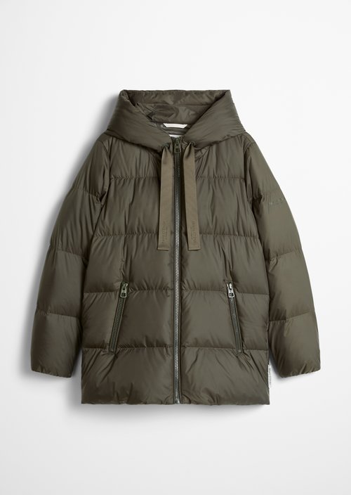 Regular-Fit Quilted Down Jacket with Hood — Dim Shadow