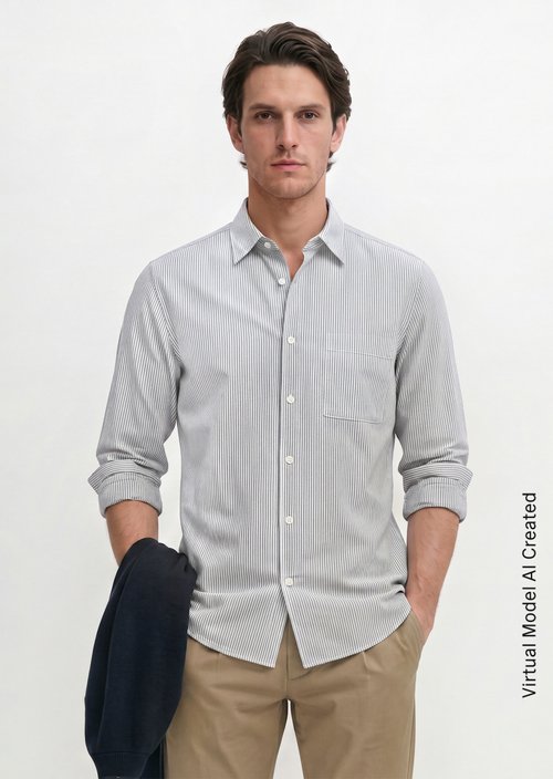 Regular-Fit Oxford Shirt — Medium Blue