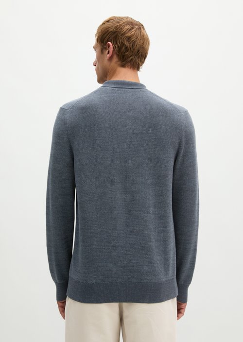 Regular-Fit Knit Polo Shirt — Dark Blue