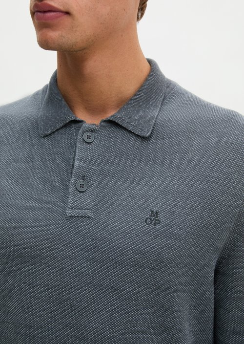Regular-Fit Knit Polo Shirt — Dark Blue