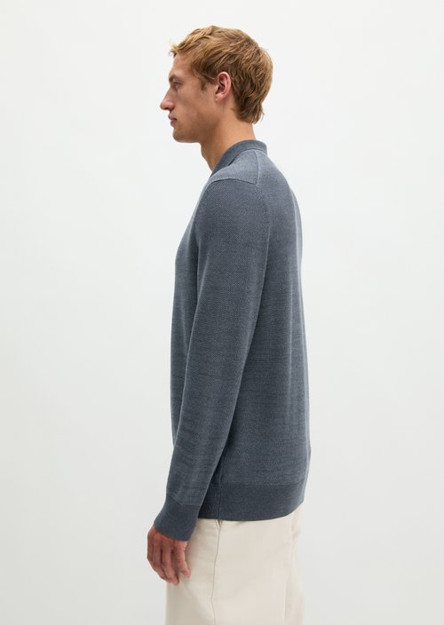Regular-Fit Knit Polo Shirt — Dark Blue
